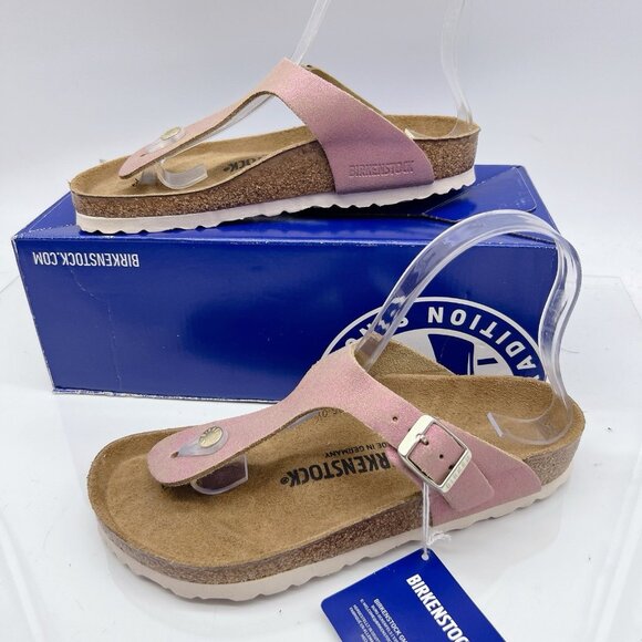 Birkenstock Gizeh Sandal Washed Pink Metallic Thong Women EU 37 US 6-6.5 Regular - Picture 3 of 11